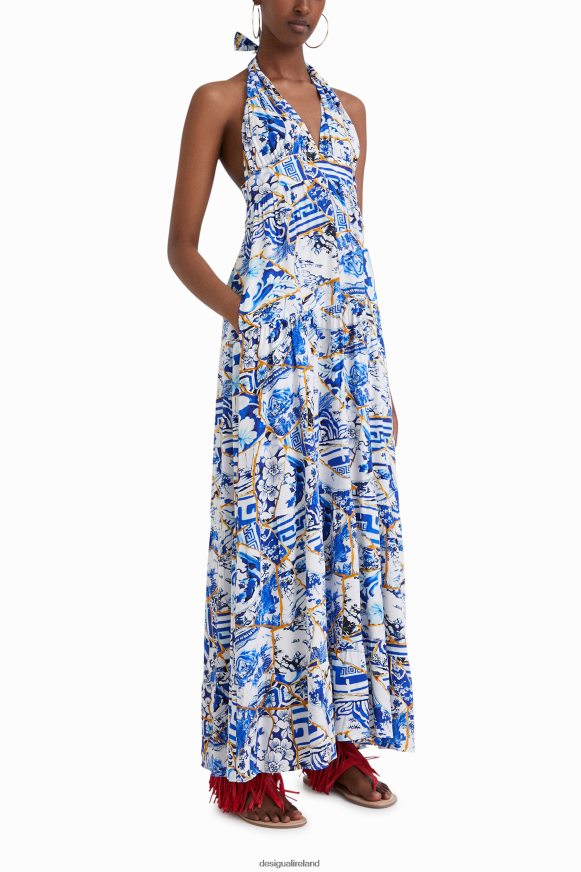 Desigual Women Stella Jean long halter dress Clothing PFVZ0B1041