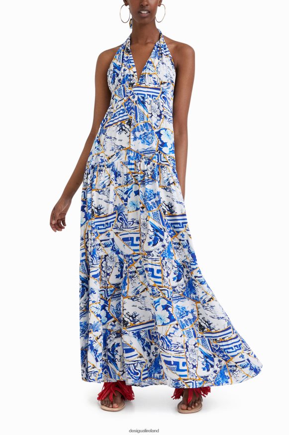 Desigual Women Stella Jean long halter dress Clothing PFVZ0B1041