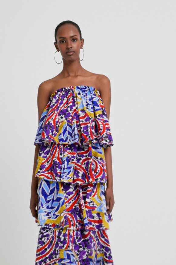Desigual Women Stella Jean long ruffled dress Clothing PFVZ0B778
