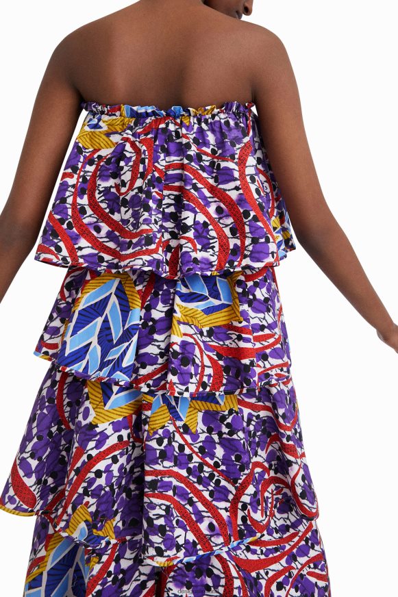 Desigual Women Stella Jean long ruffled dress Clothing PFVZ0B778