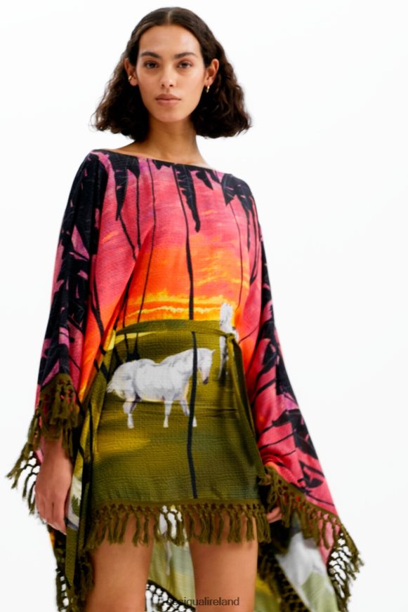 Desigual Women Stella Jean short poncho dress Clothing PFVZ0B333