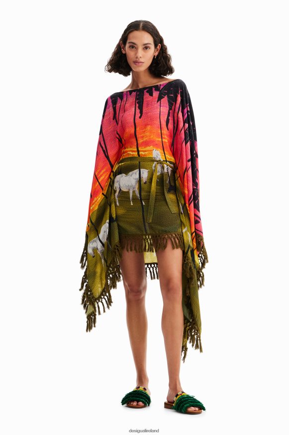 Desigual Women Stella Jean short poncho dress Clothing PFVZ0B333