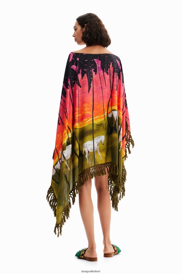 Desigual Women Stella Jean short poncho dress Clothing PFVZ0B333