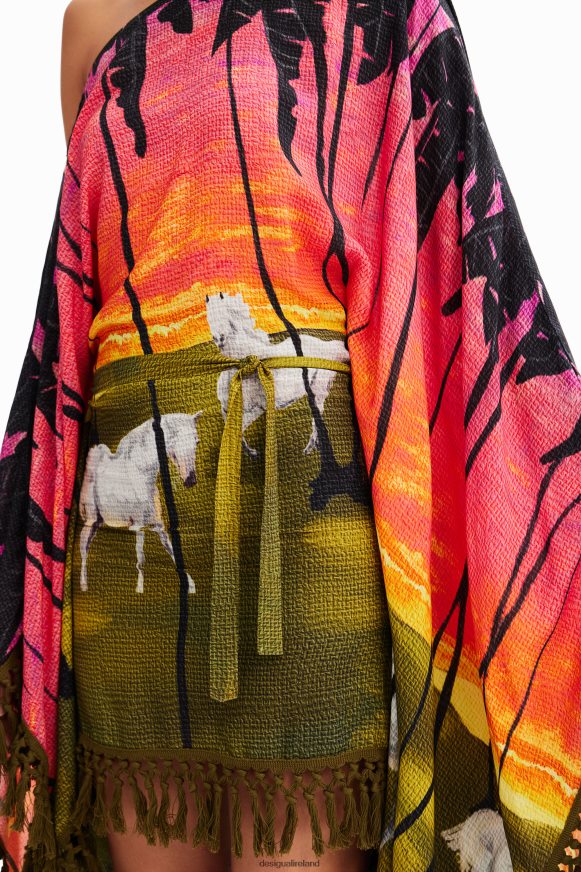 Desigual Women Stella Jean short poncho dress Clothing PFVZ0B333