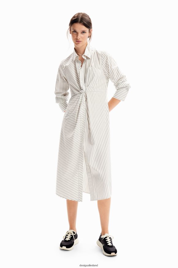 Desigual Women Striped midi shirt dress Clothing PFVZ0B226