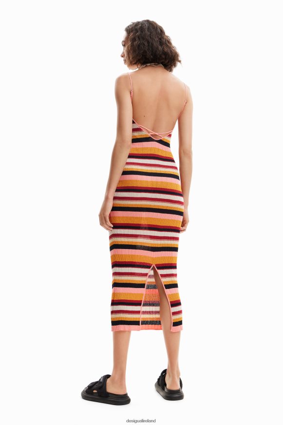 Desigual Women Striped ribbed midi dress Clothing PFVZ0B891
