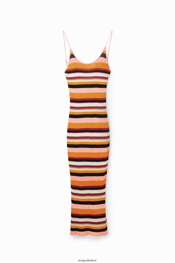 Desigual Women Striped ribbed midi dress Clothing PFVZ0B891