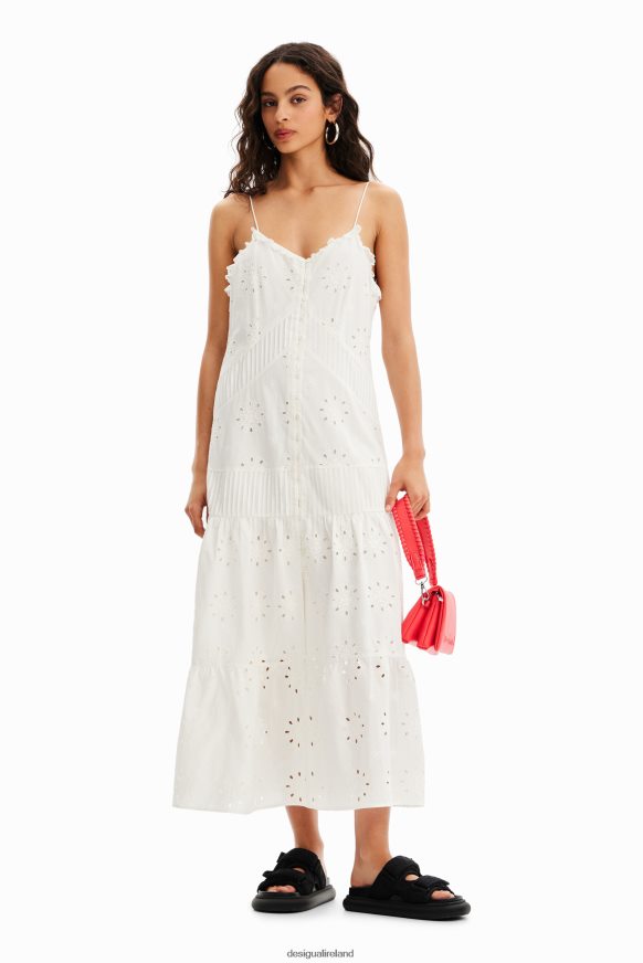 Desigual Women Swiss embroidery midi dress Clothing PFVZ0B478