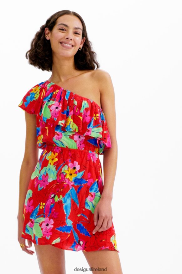 Desigual Women Tropical asymmetric short dress Clothing PFVZ0B597