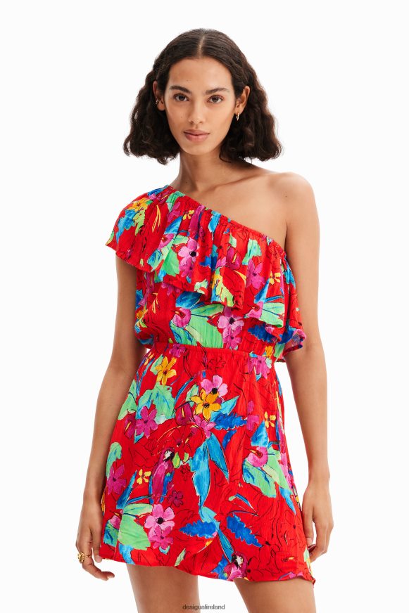 Desigual Women Tropical asymmetric short dress Clothing PFVZ0B597