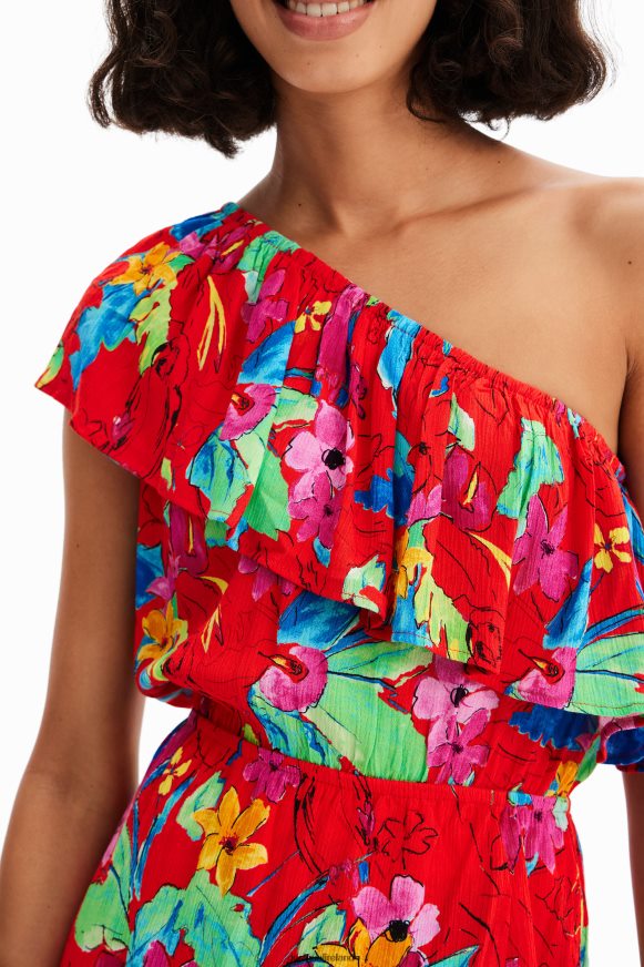 Desigual Women Tropical asymmetric short dress Clothing PFVZ0B597