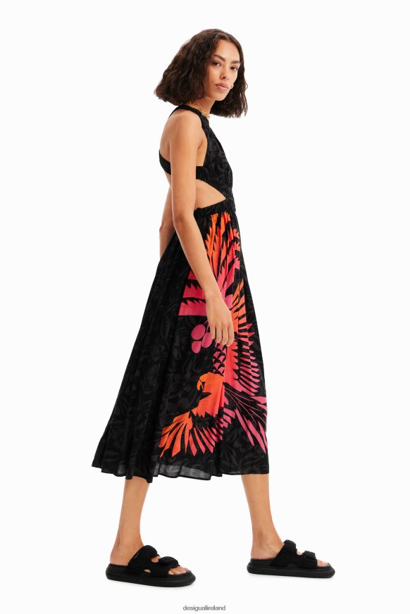 Desigual Women Tropical cut-out midi dress Clothing PFVZ0B960