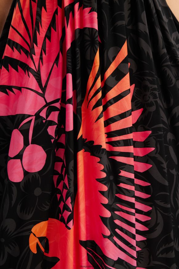 Desigual Women Tropical cut-out midi dress Clothing PFVZ0B960