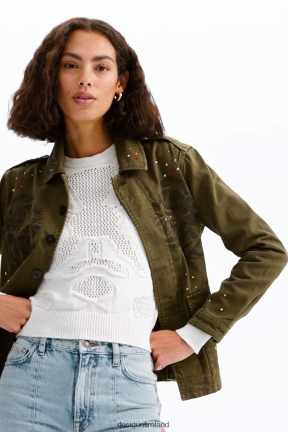 Desigual Women Embroidered parka jacket Clothing PFVZ0B647
