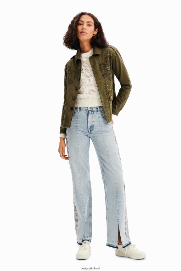 Desigual Women Embroidered parka jacket Clothing PFVZ0B647