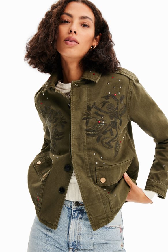 Desigual Women Embroidered parka jacket Clothing PFVZ0B647