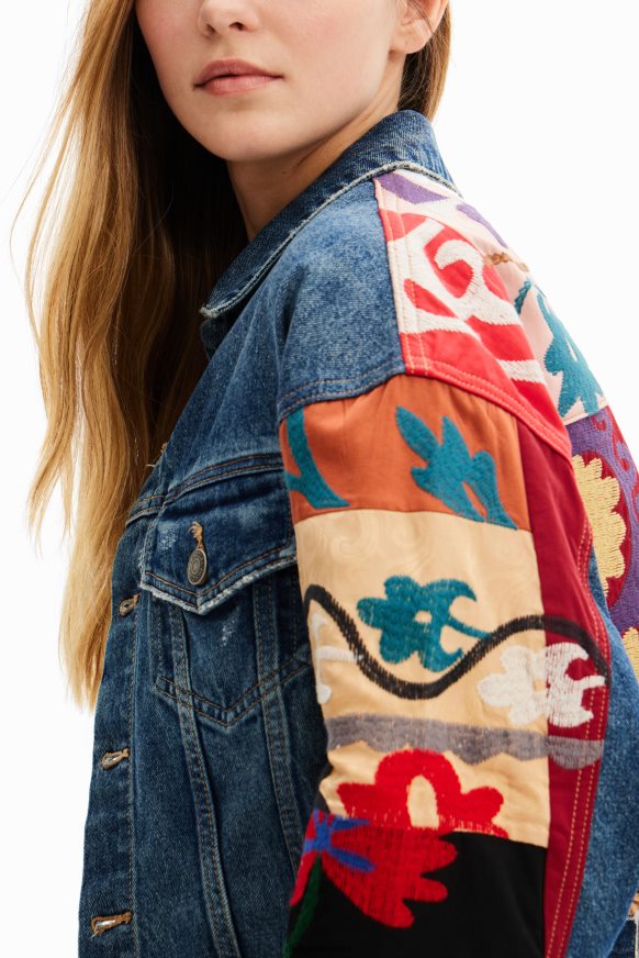 Desigual Women Ethnic denim trucker jacket Clothing PFVZ0B289