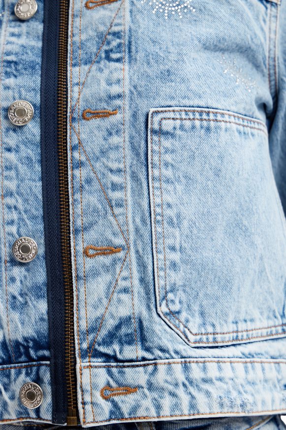 Desigual Women Eyes denim trucker jacket Clothing PFVZ0B427
