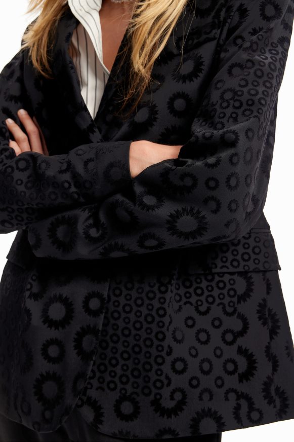 Desigual Women Geometric flocked blazer Clothing PFVZ0B189