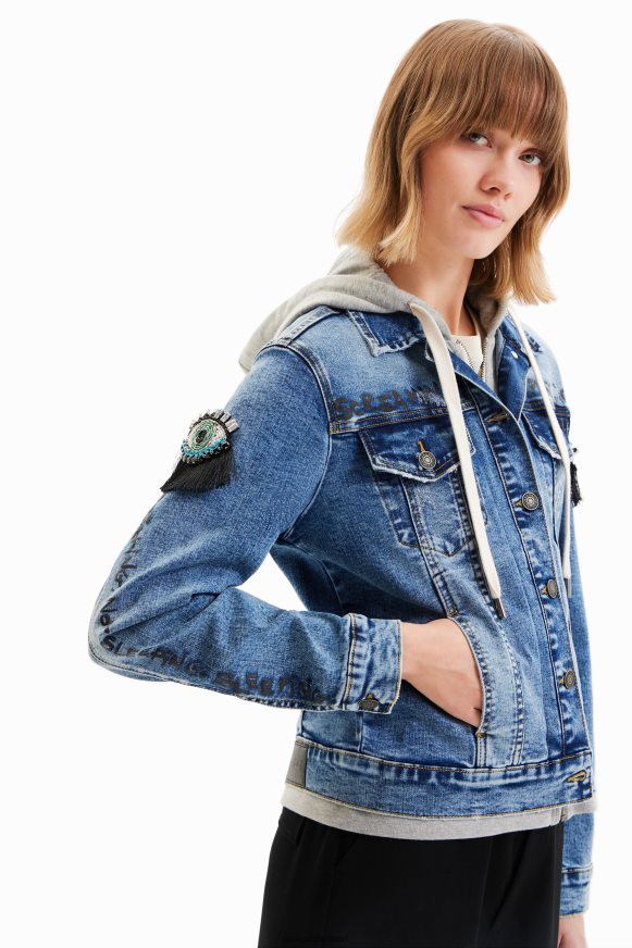 Desigual Women Hooded denim trucker jacket Clothing PFVZ0B306