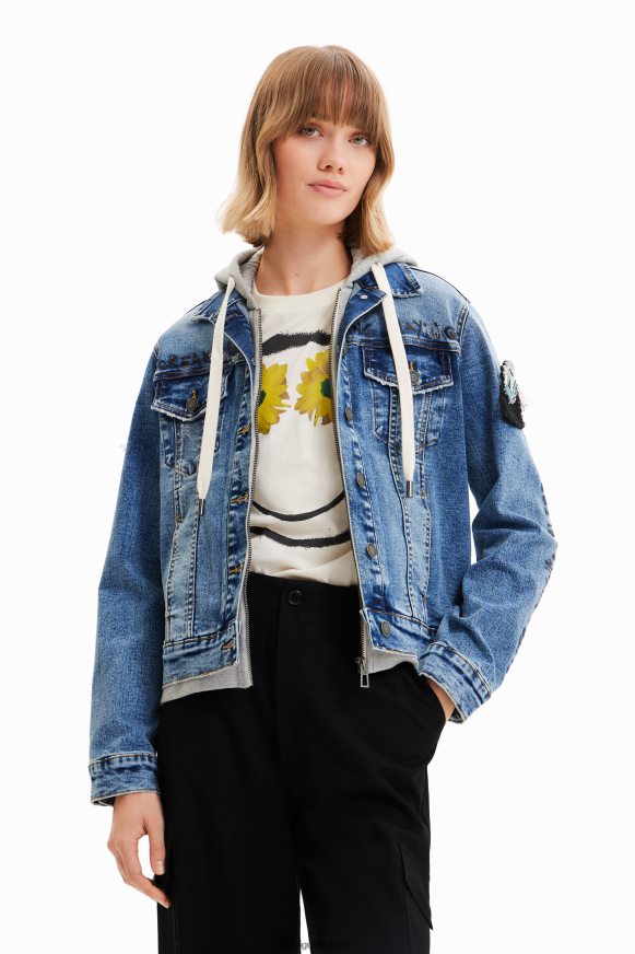 Desigual Women Hooded denim trucker jacket Clothing PFVZ0B306