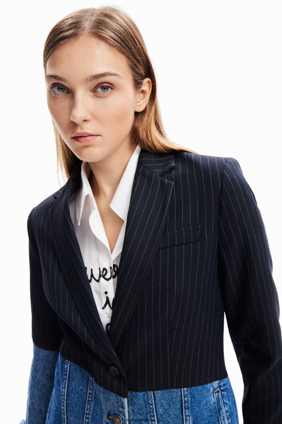 Desigual Women Hybrid denim blazer Clothing PFVZ0B49