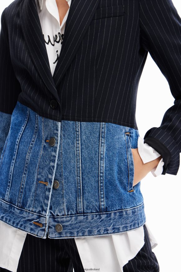 Desigual Women Hybrid denim blazer Clothing PFVZ0B49