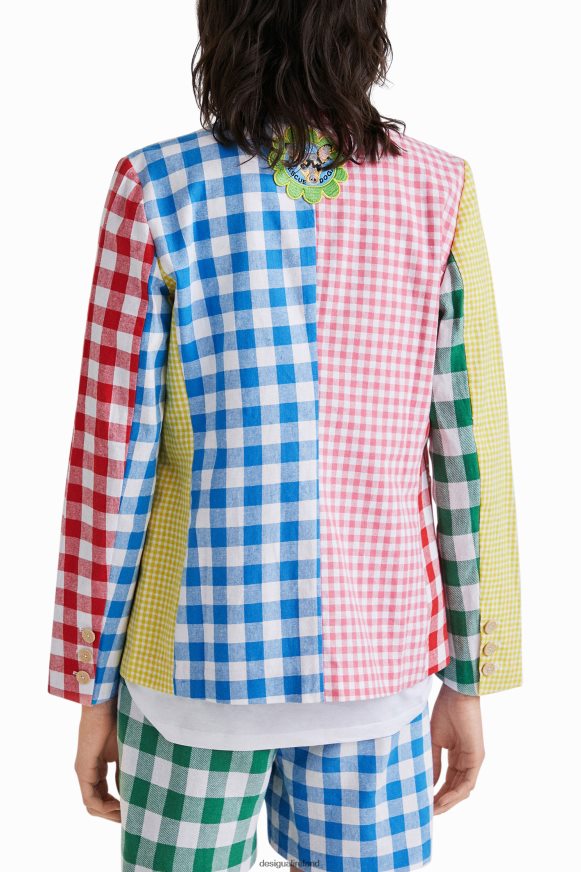 Desigual Women Johnson Hartig check patchwork blazer Clothing PFVZ0B1060