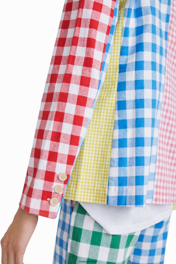 Desigual Women Johnson Hartig check patchwork blazer Clothing PFVZ0B1060