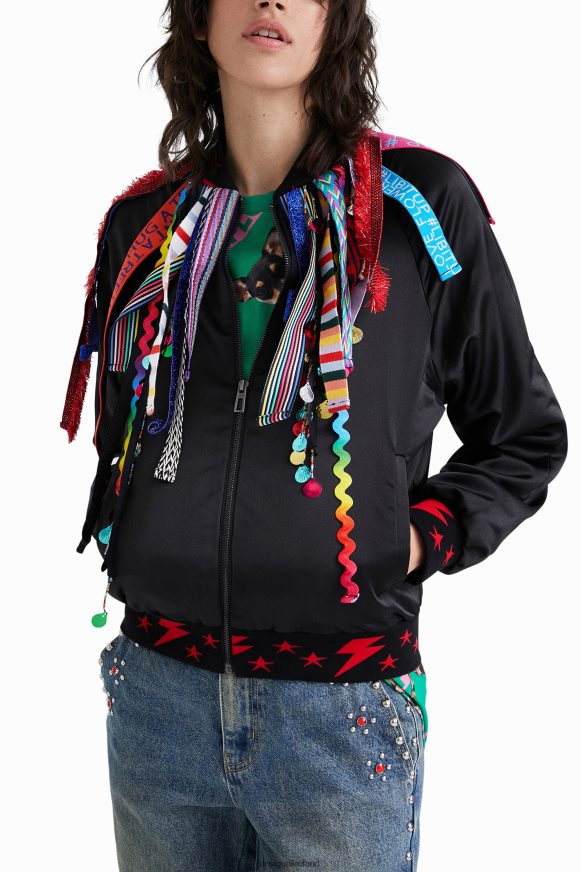 Desigual Women Johnson Hartig ribbon bomber jacket Clothing PFVZ0B819