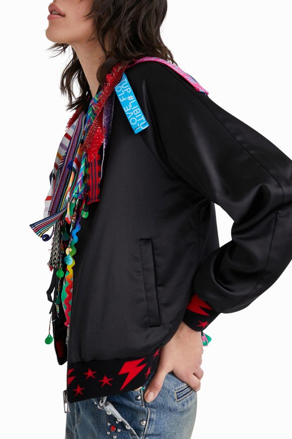 Desigual Women Johnson Hartig ribbon bomber jacket Clothing PFVZ0B819