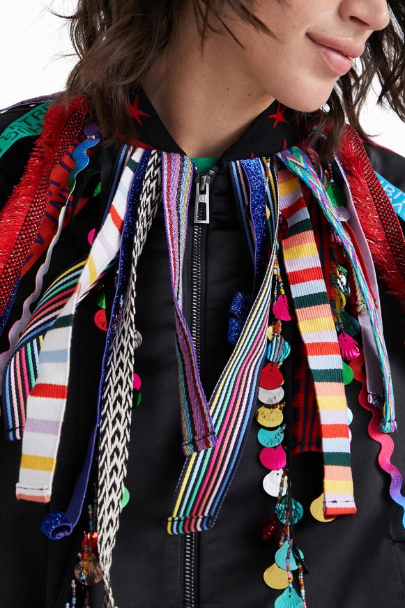 Desigual Women Johnson Hartig ribbon bomber jacket Clothing PFVZ0B819