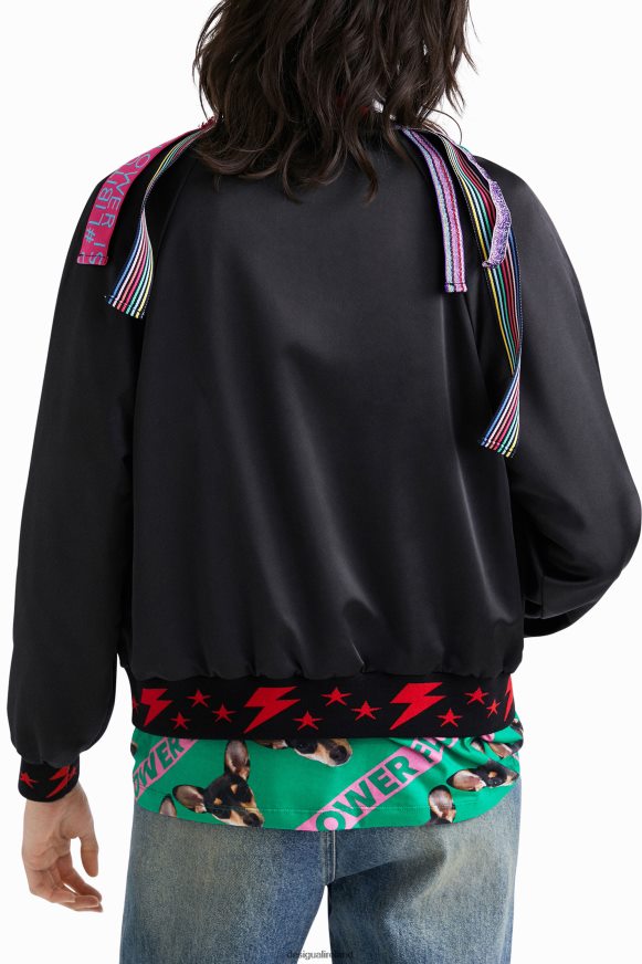 Desigual Women Johnson Hartig ribbon bomber jacket Clothing PFVZ0B819