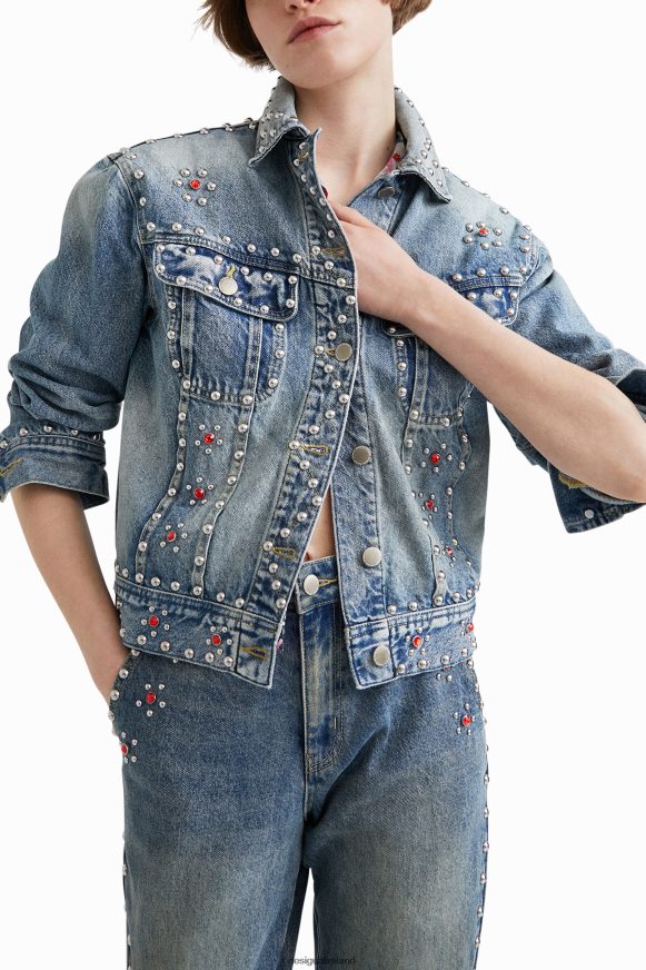 Desigual Women Johnson Hartig studded denim jacket Clothing PFVZ0B1065