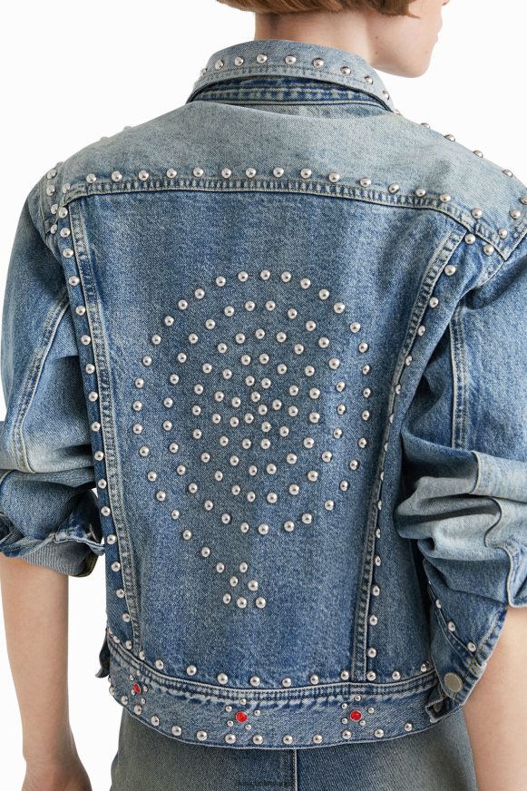 Desigual Women Johnson Hartig studded denim jacket Clothing PFVZ0B1065
