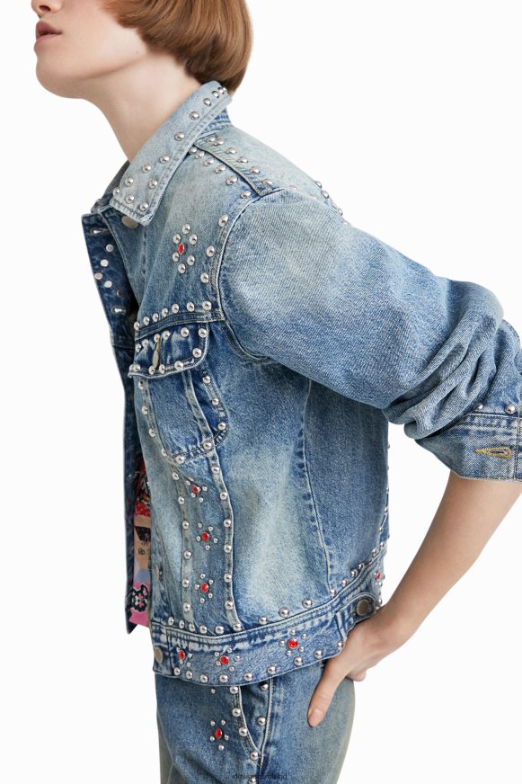 Desigual Women Johnson Hartig studded denim jacket Clothing PFVZ0B1065