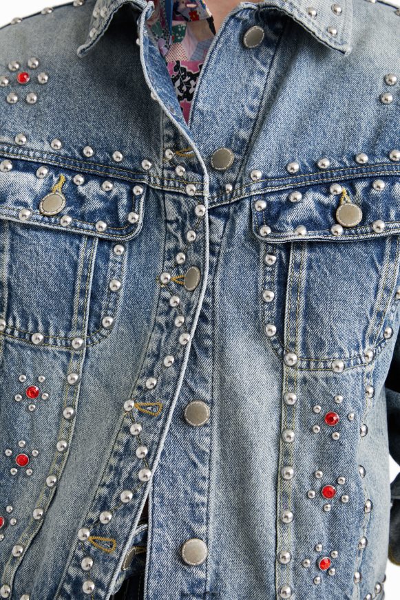 Desigual Women Johnson Hartig studded denim jacket Clothing PFVZ0B1065