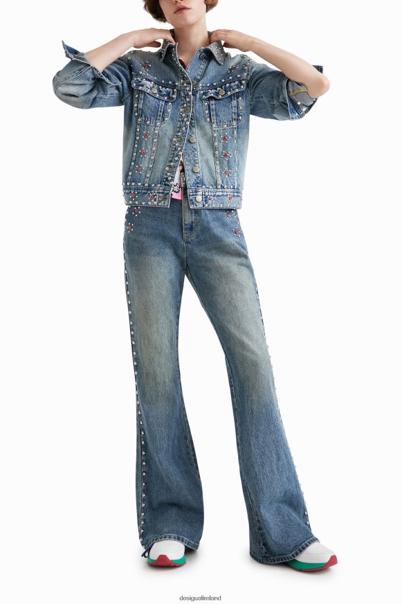 Desigual Women Johnson Hartig studded denim jacket Clothing PFVZ0B1065