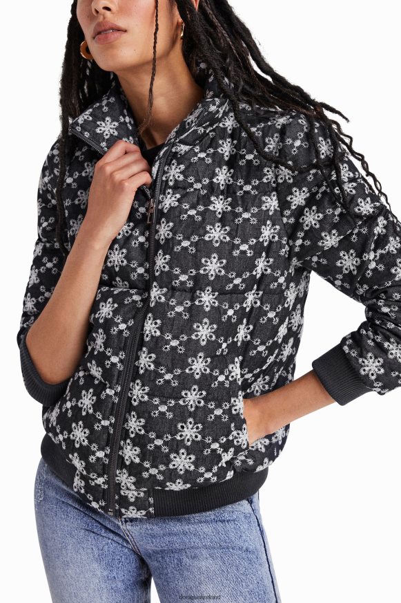 Desigual Women Lace quilted jacket Clothing PFVZ0B1045