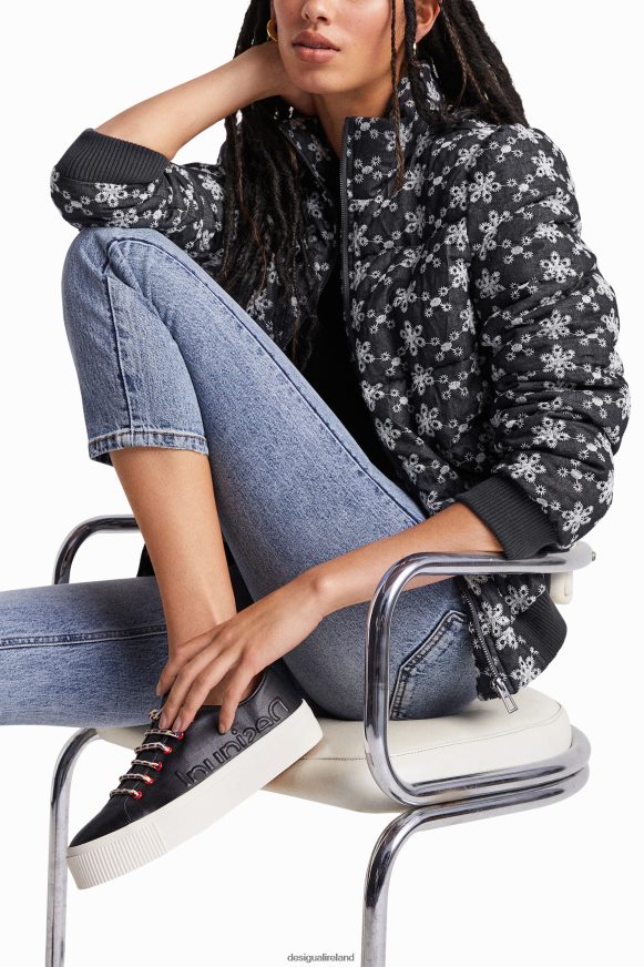 Desigual Women Lace quilted jacket Clothing PFVZ0B1045