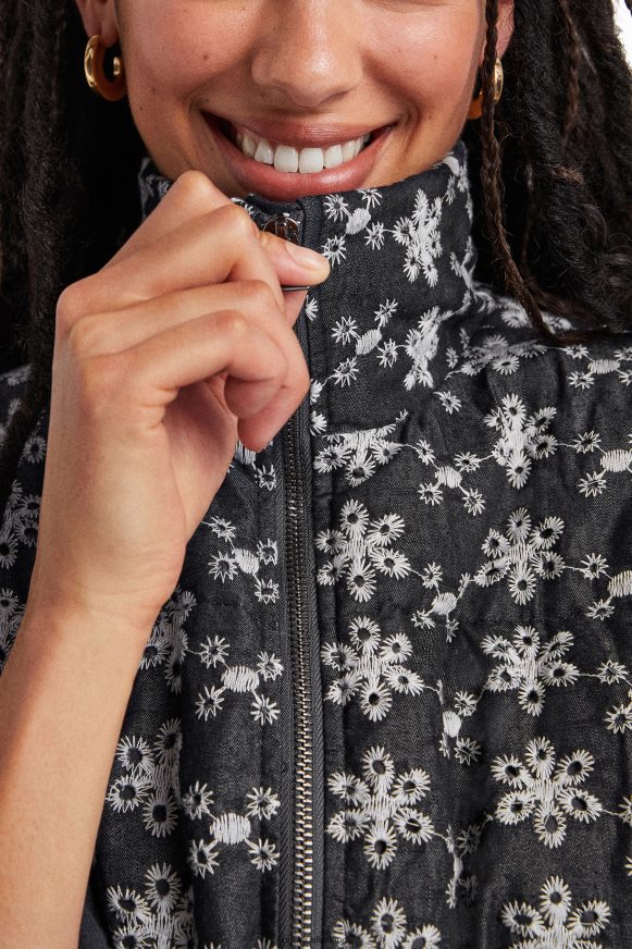 Desigual Women Lace quilted jacket Clothing PFVZ0B1045