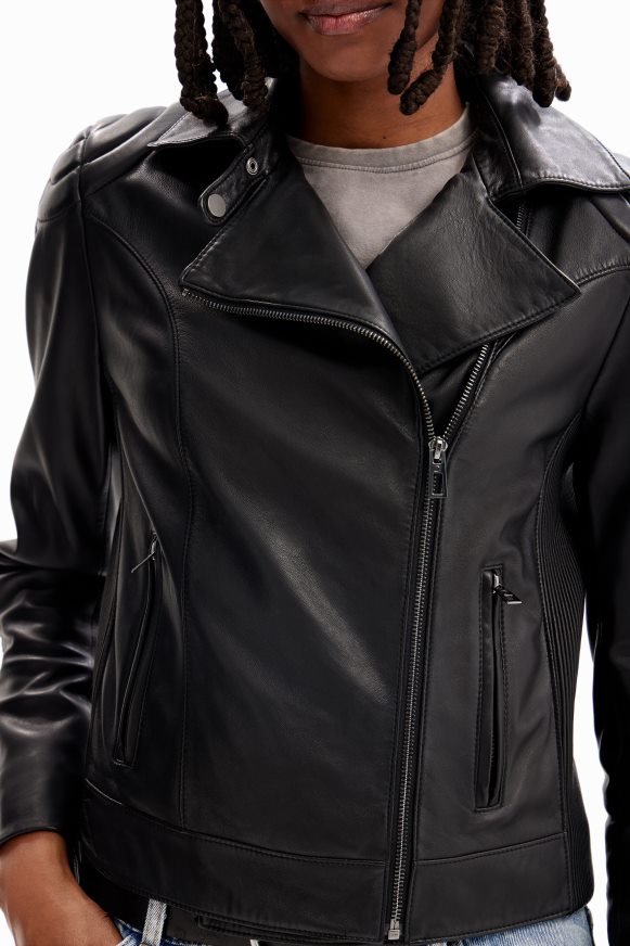 Desigual Women Leather-effect biker jacket Clothing PFVZ0B1140