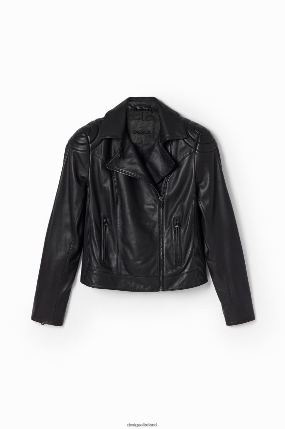 Desigual Women Leather-effect biker jacket Clothing PFVZ0B1140