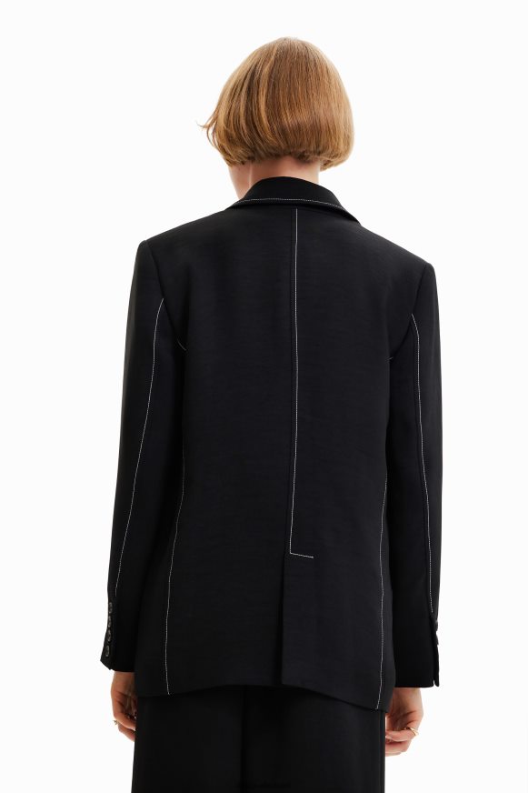 Desigual Women Long blazer with stitching Clothing PFVZ0B913
