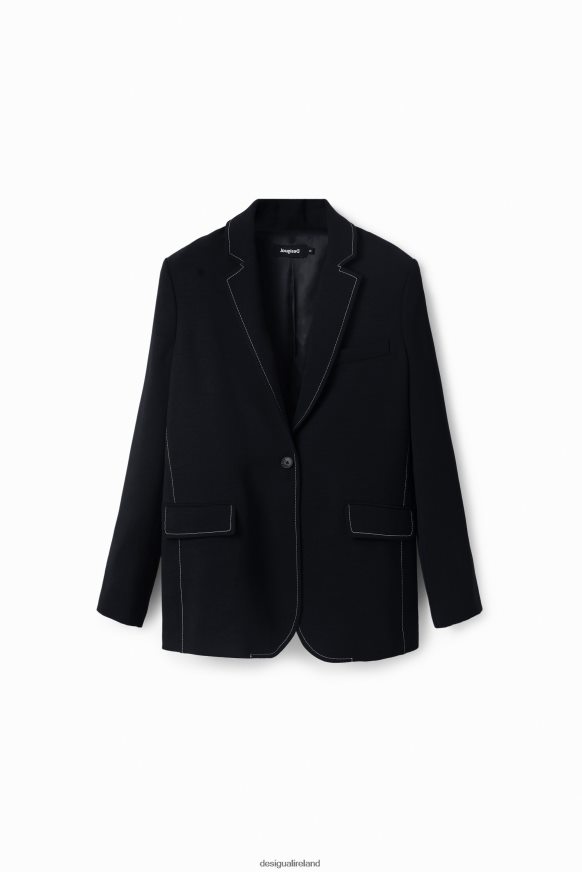 Desigual Women Long blazer with stitching Clothing PFVZ0B913