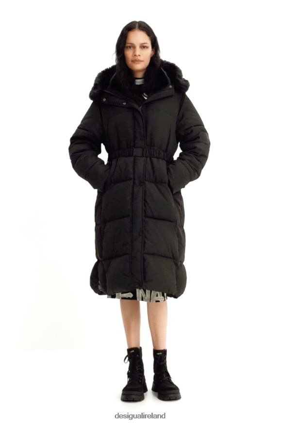 Desigual Women Long padded coat with belt Clothing PFVZ0B743