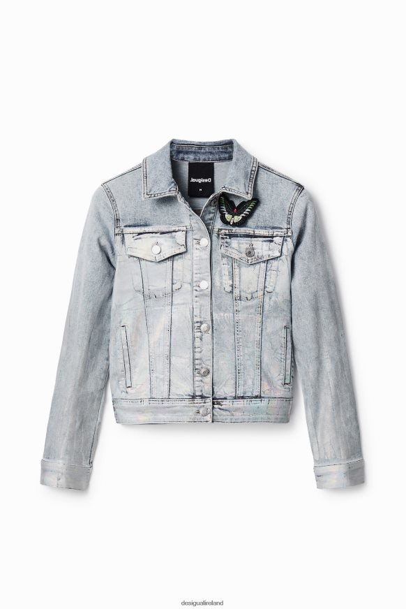 Desigual Women Metallic denim trucker jacket Clothing PFVZ0B865