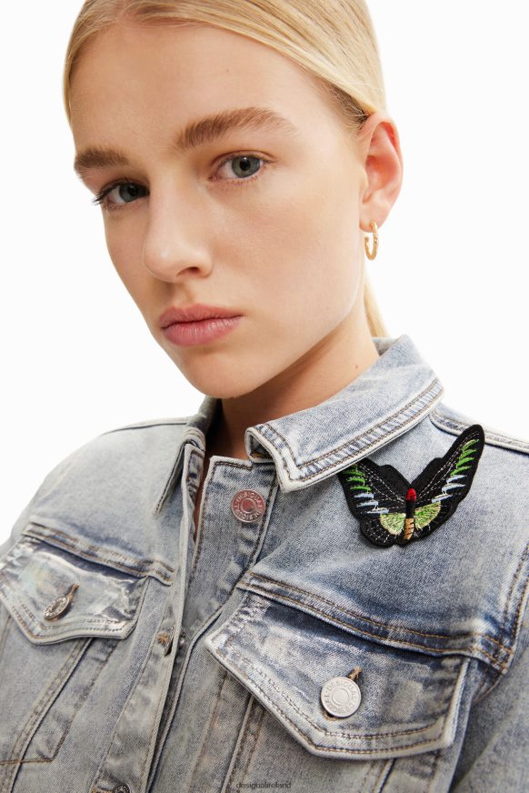 Desigual Women Metallic denim trucker jacket Clothing PFVZ0B865