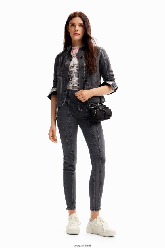 Desigual Women Metallic denim trucker jacket Clothing PFVZ0B897