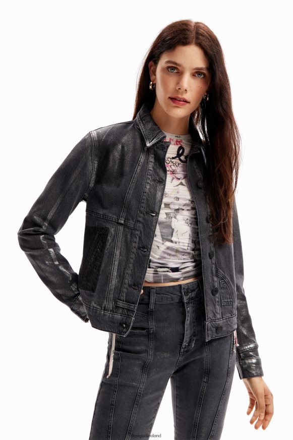 Desigual Women Metallic denim trucker jacket Clothing PFVZ0B897